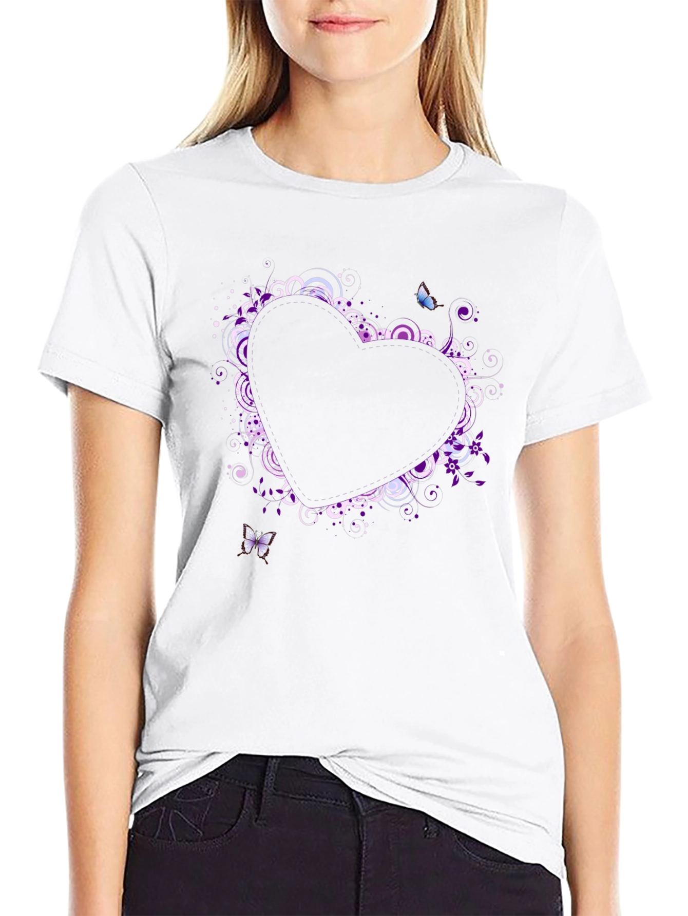 Heart Butterfly Graphic T-Shirt