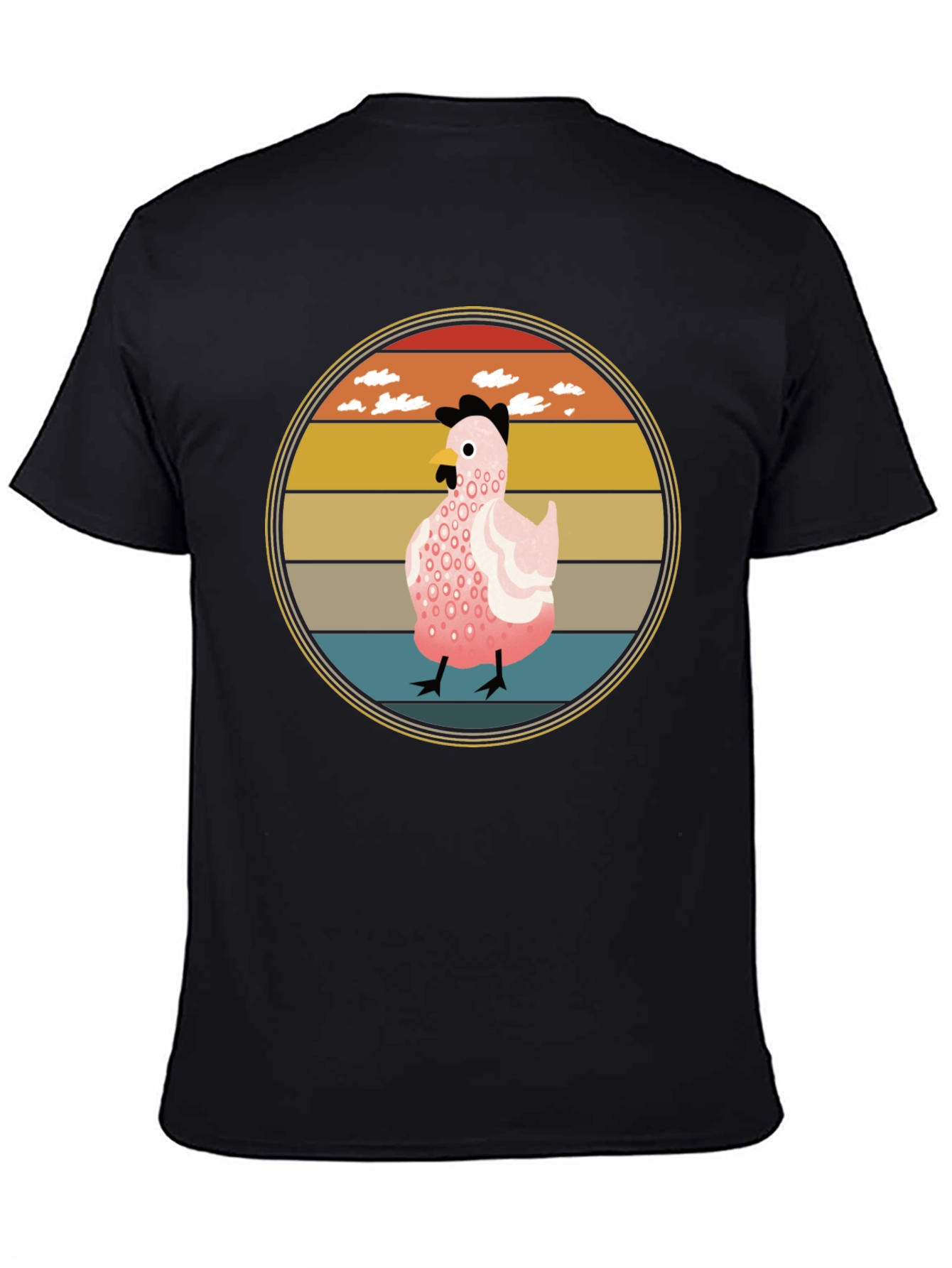 Retro Sunset Chicken Graphic Tee