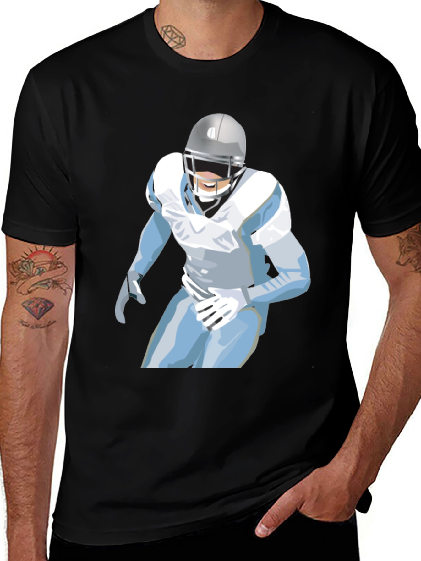 Football Player Graphic Tee - Casual Style
