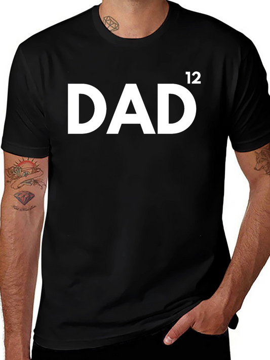 Dad 12 Funny Graphic T-Shirt - Black