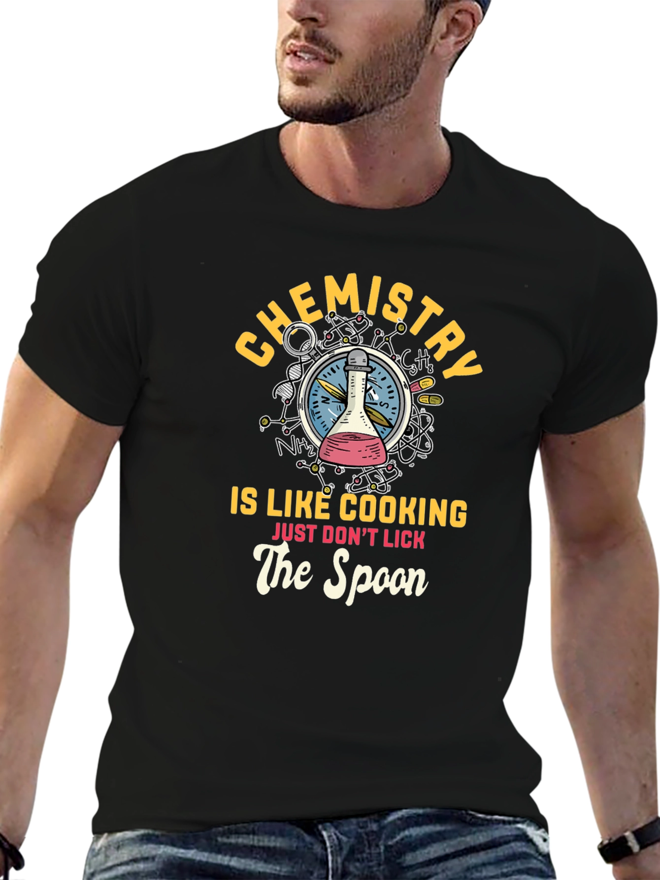 Chemistry Cooking Spoon Graphic T-Shirt