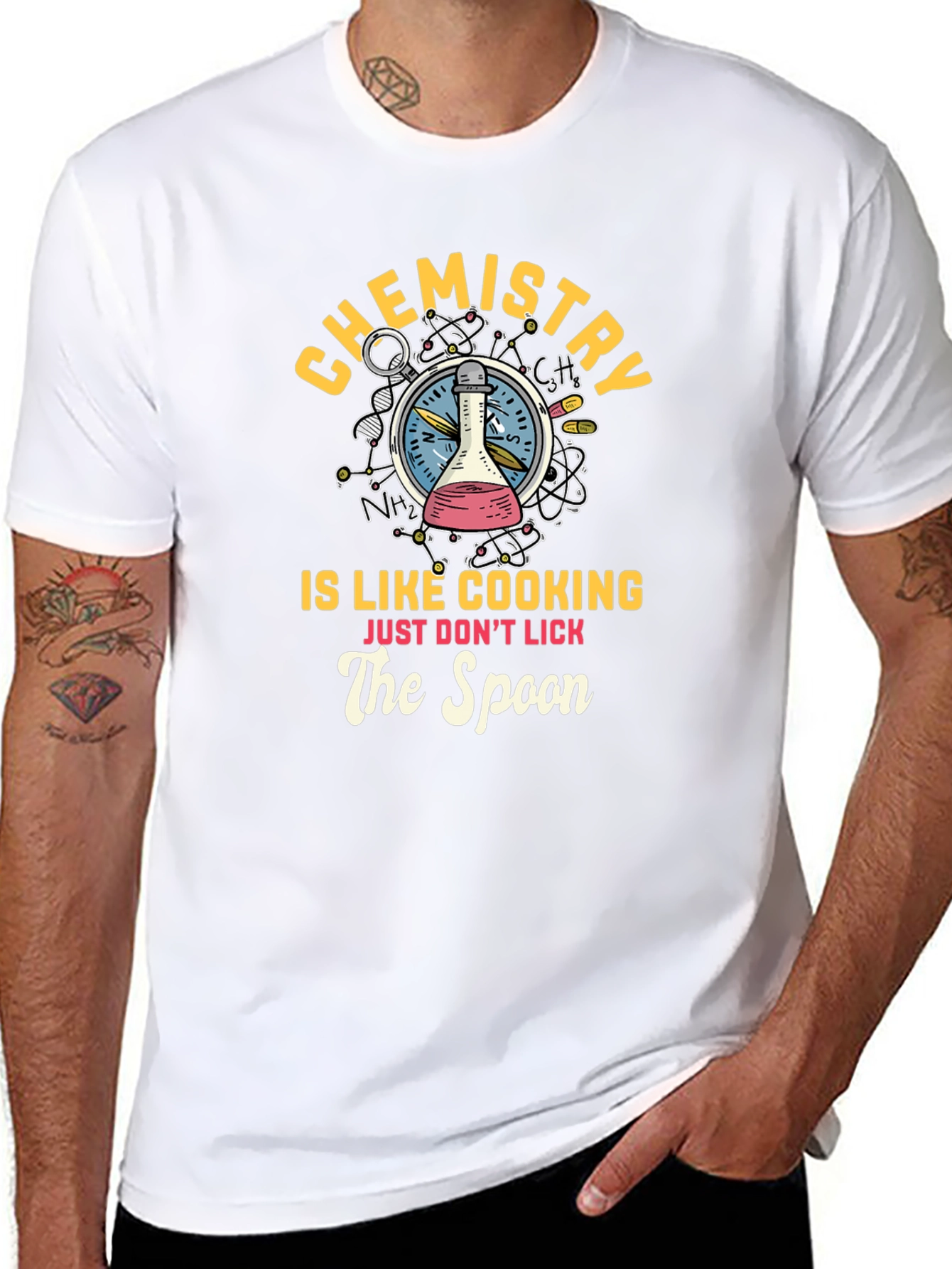 Chemistry Cooking Spoon Graphic T-Shirt