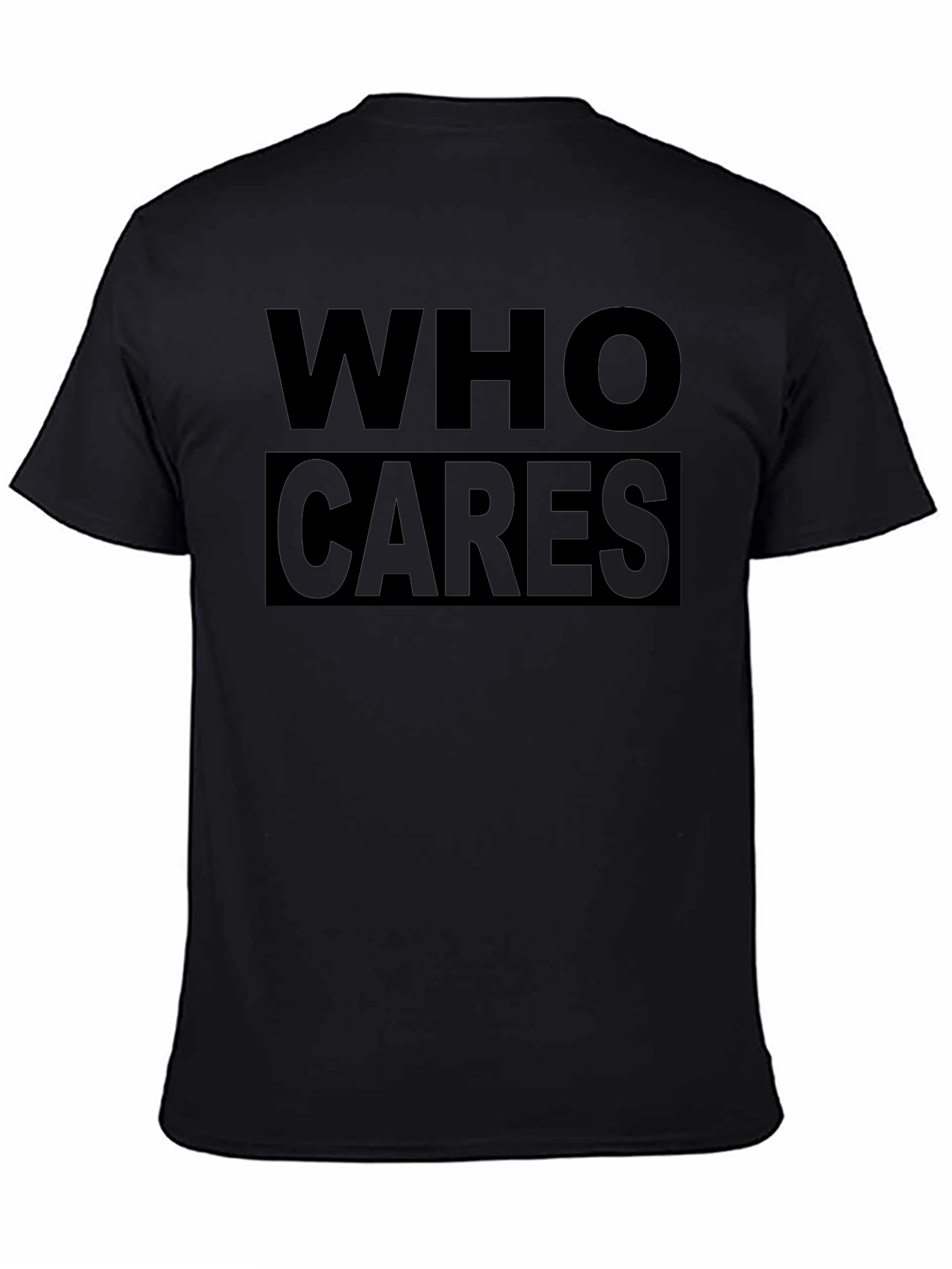 Who Cares Black Graphic T-Shirt
