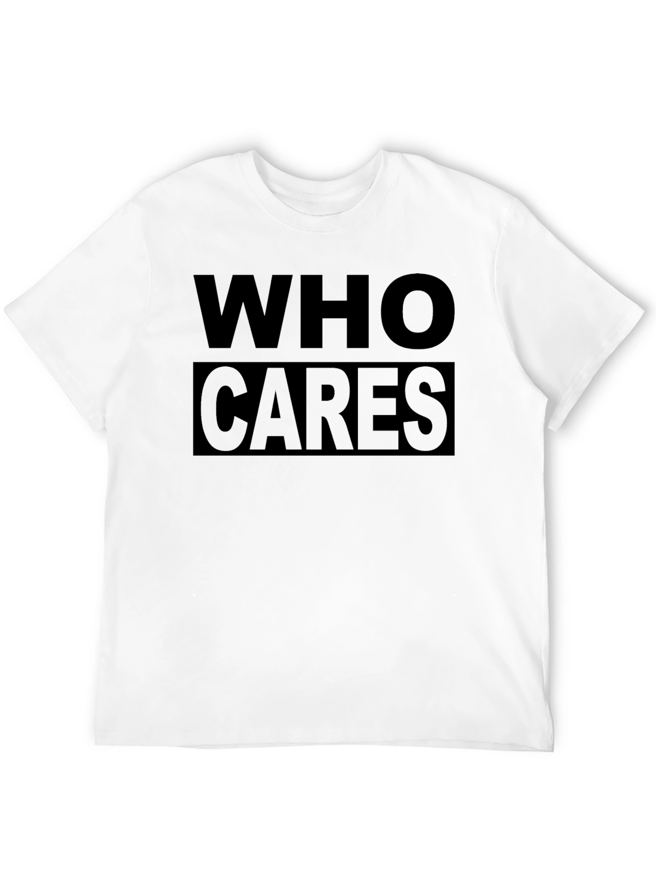 Who Cares Black Graphic T-Shirt