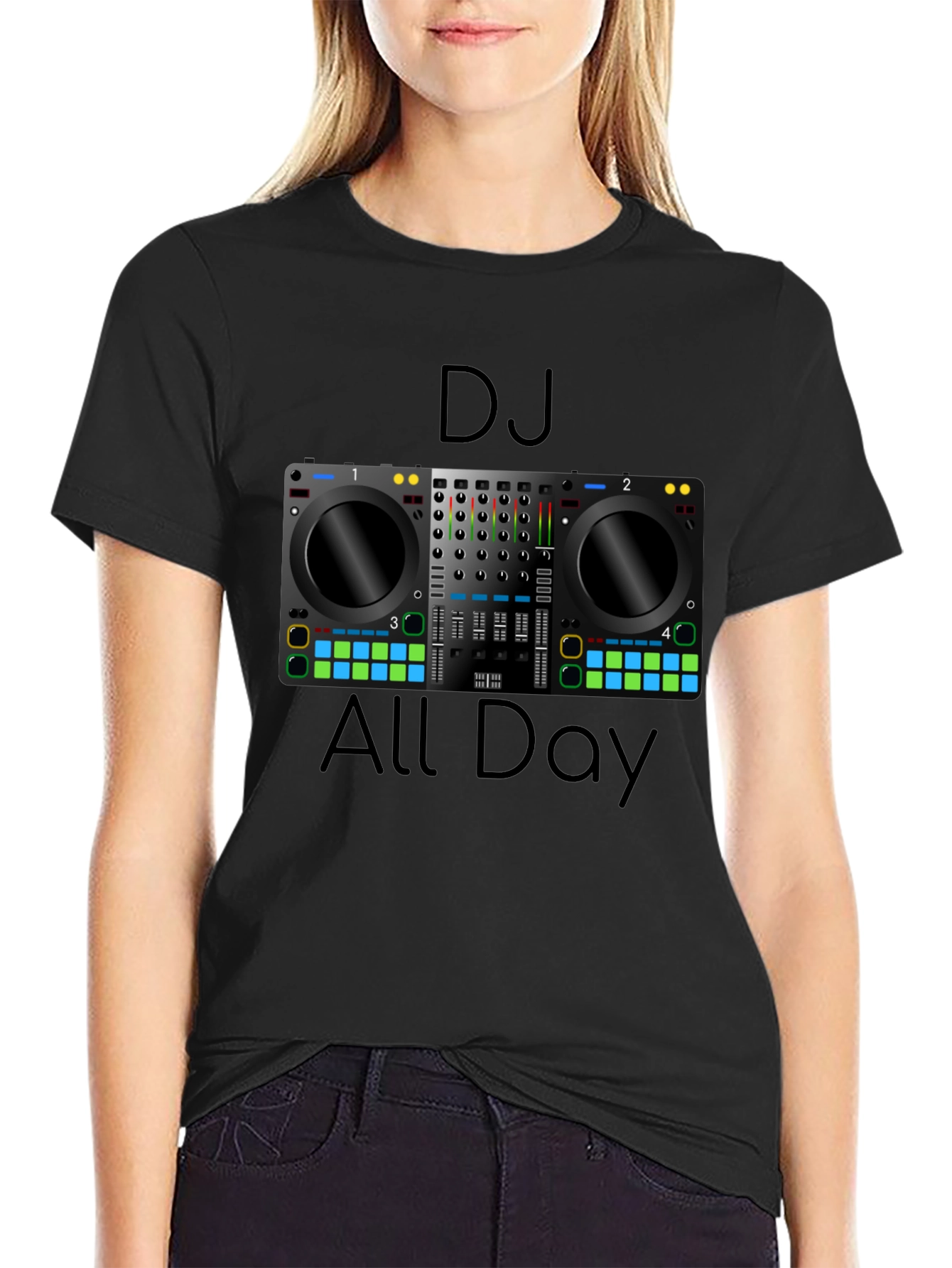 DJ All Day Graphic Tee - Music Lover T-Shirt