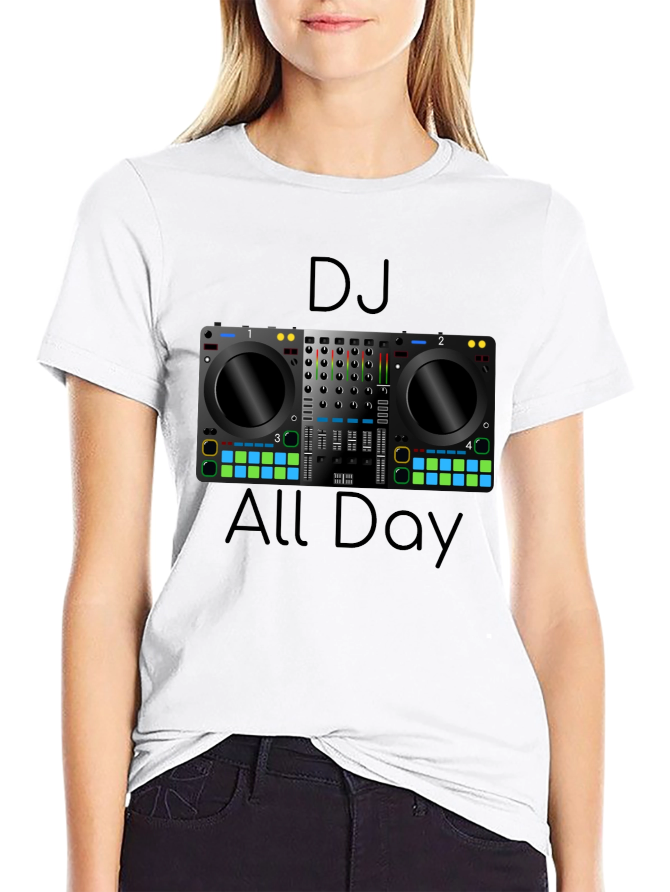 DJ All Day Graphic Tee - Music Lover T-Shirt
