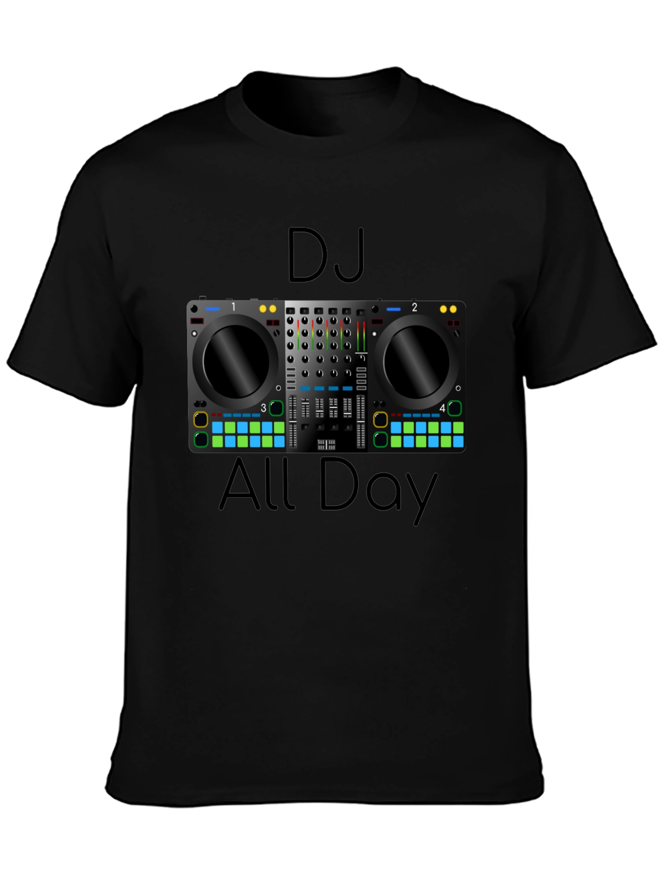 DJ All Day Graphic Tee - Music Lover T-Shirt