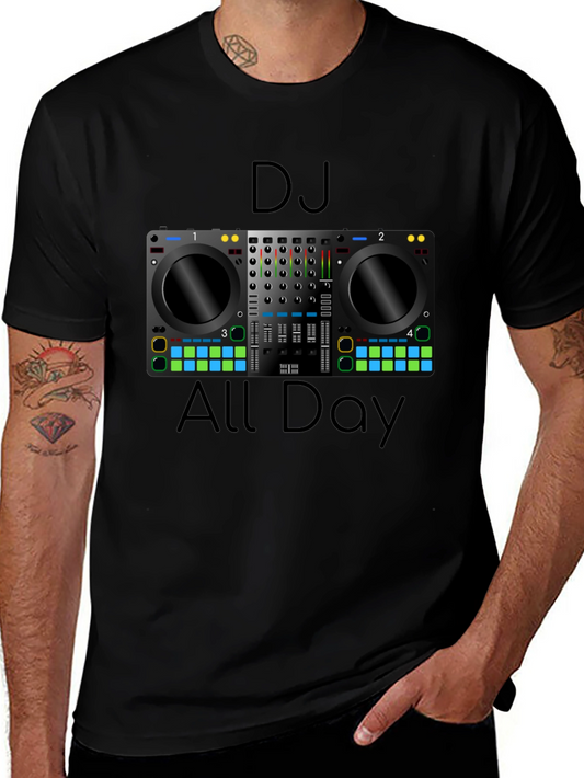 DJ All Day Graphic Tee - Music Lover T-Shirt