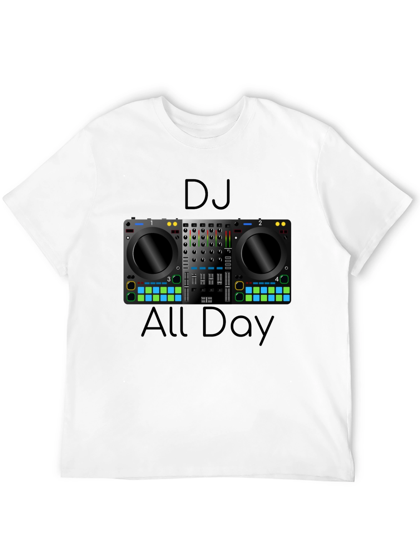 DJ All Day Graphic Tee - Music Lover T-Shirt