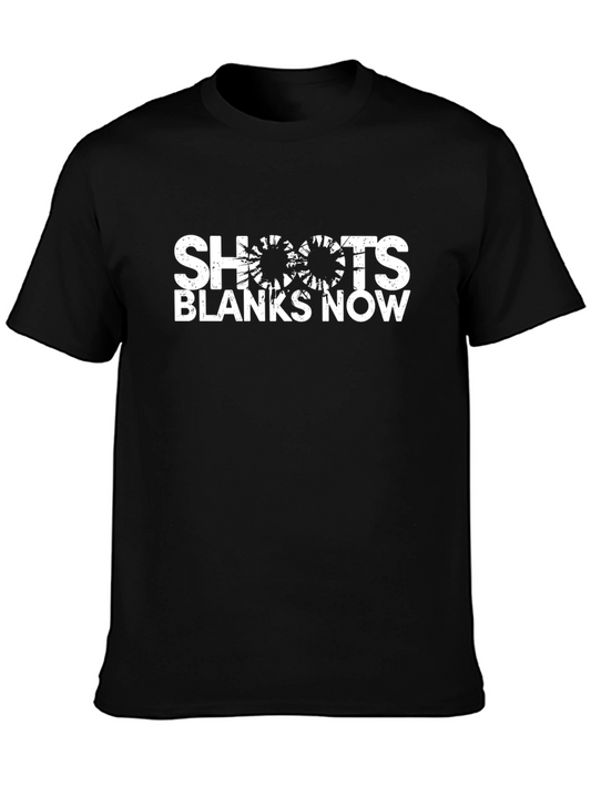 Shoots Blanks Now Funny Graphic Tee - Black