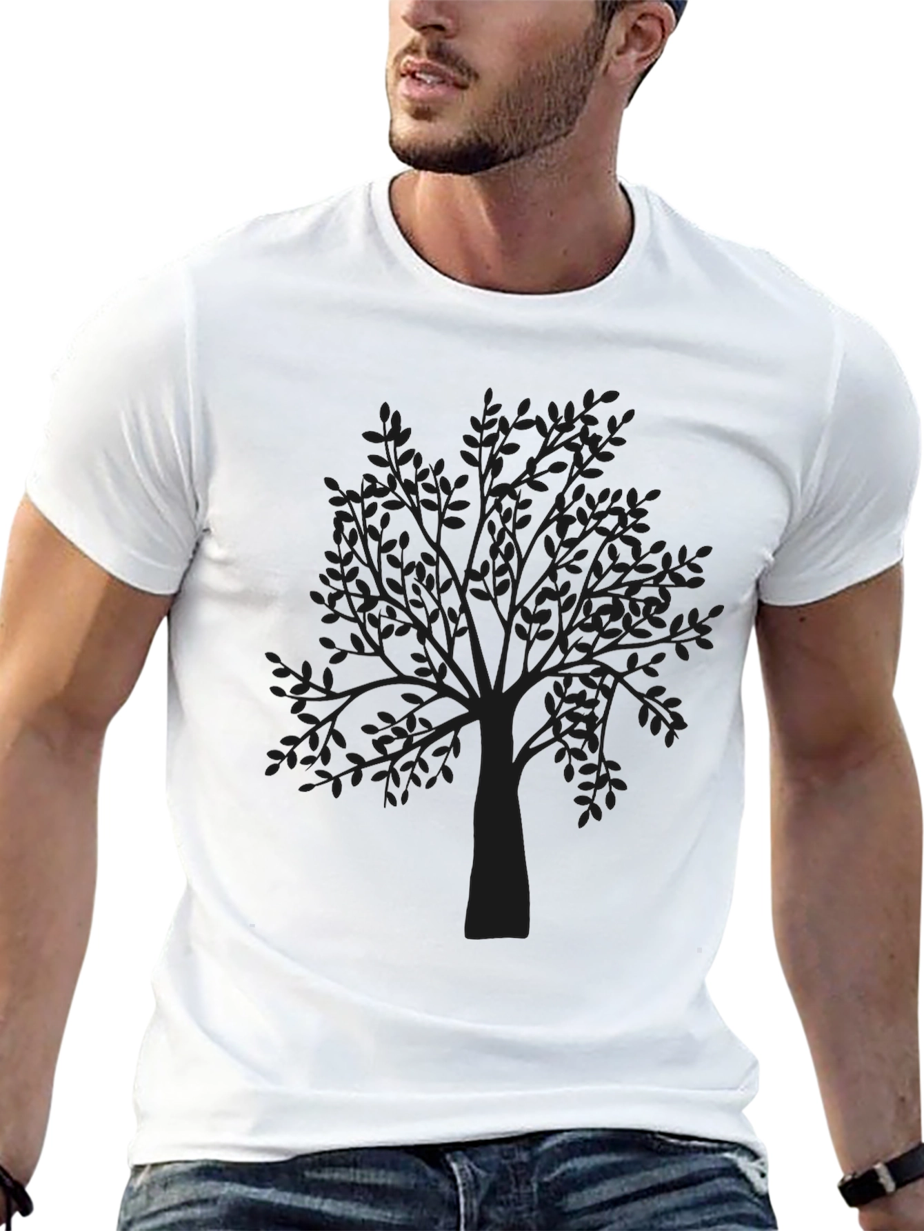Mens Black Tree Graphic Tee