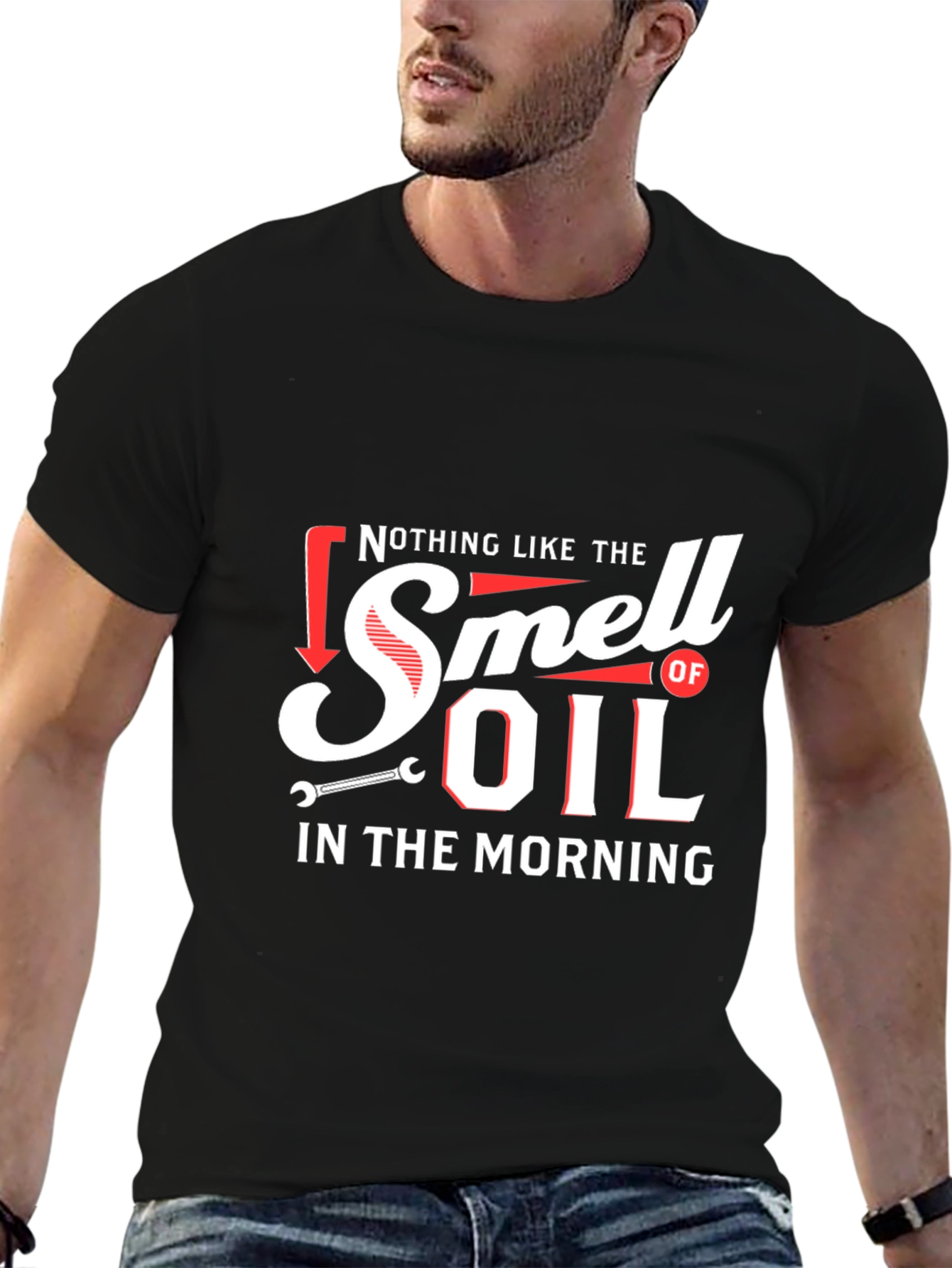 Smell of Oil Morning Black T-Shirt