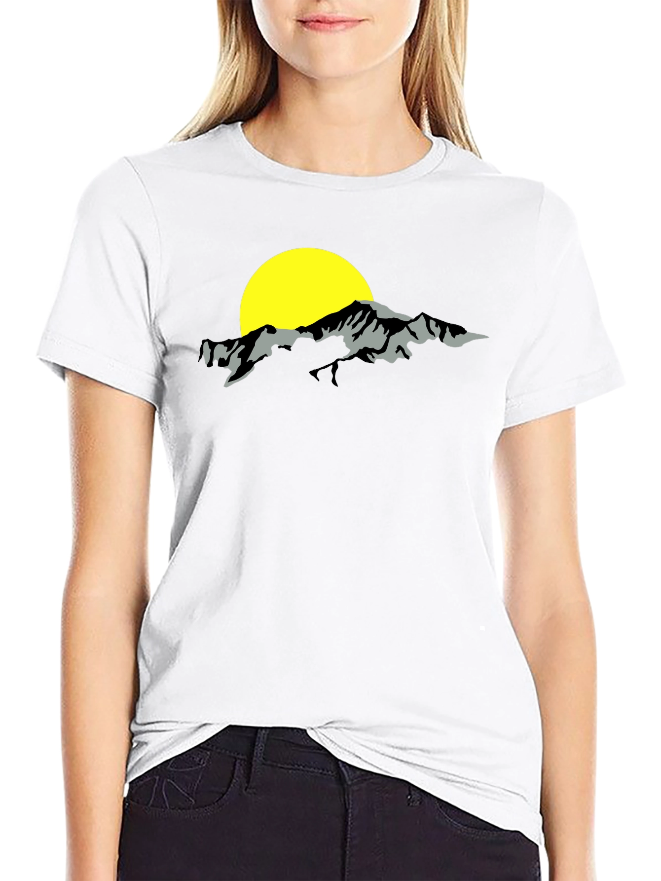 Mountain & Sun Graphic Black T-Shirt