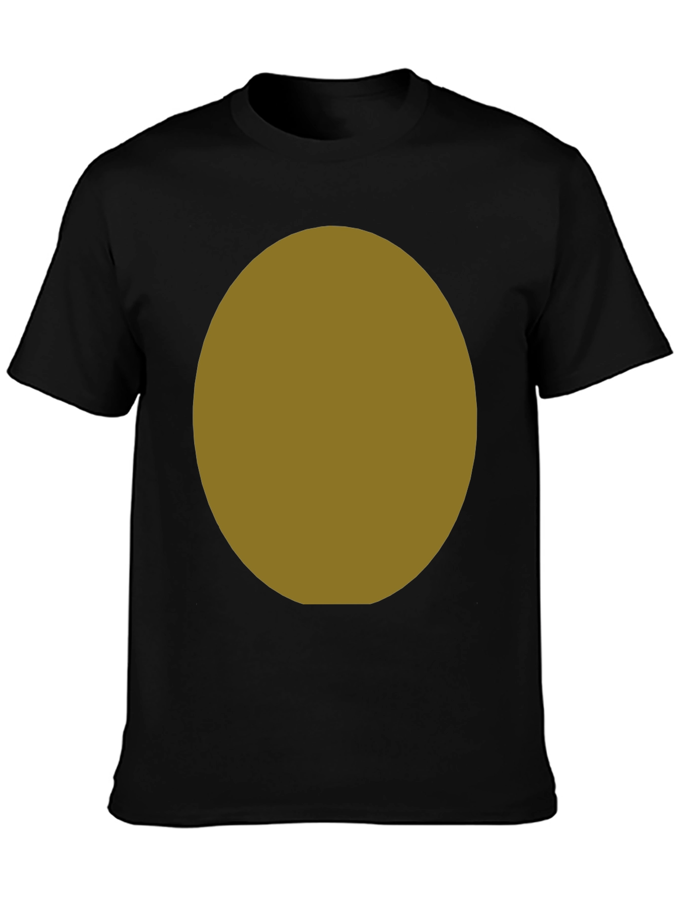 Black T-Shirt with Customizable Oval Design Area