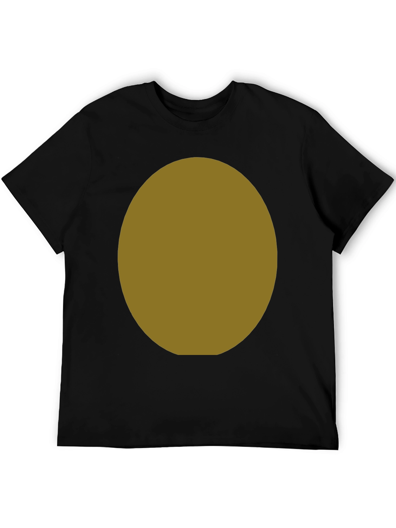 Black T-Shirt with Customizable Oval Design Area