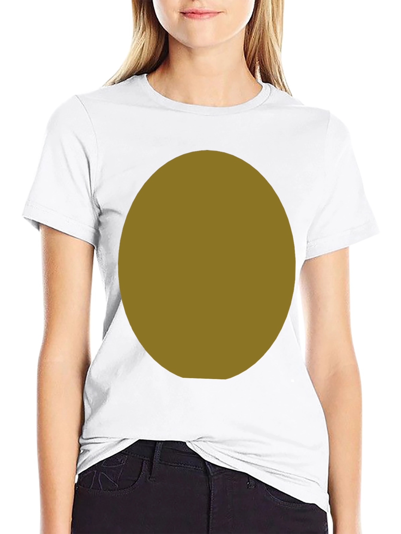 Black T-Shirt with Customizable Oval Design Area
