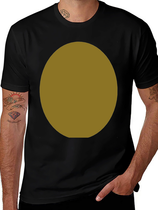 Black T-Shirt with Customizable Oval Design Area