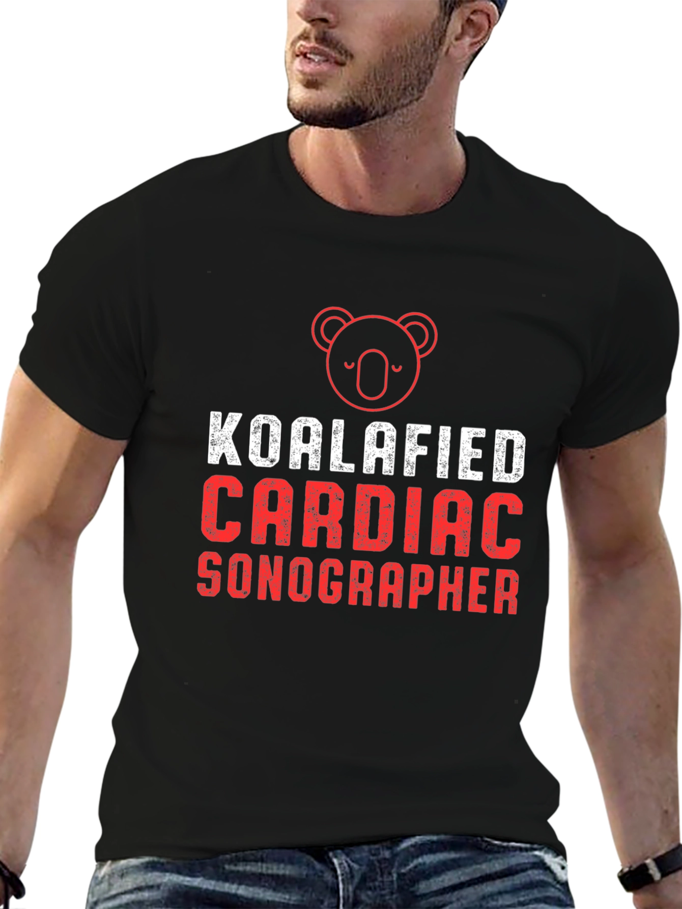 Koalafied Cardiac Sonographer Black T-Shirt