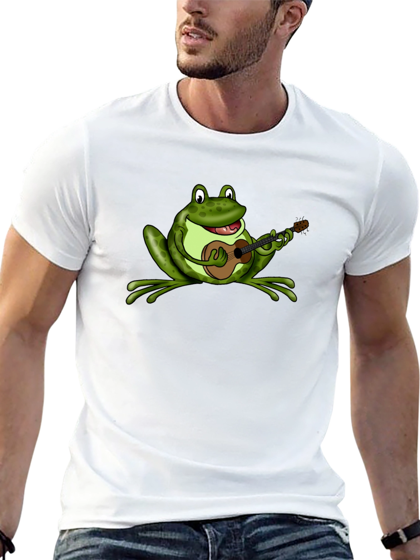 Frog Playing Ukulele Graphic T-Shirt