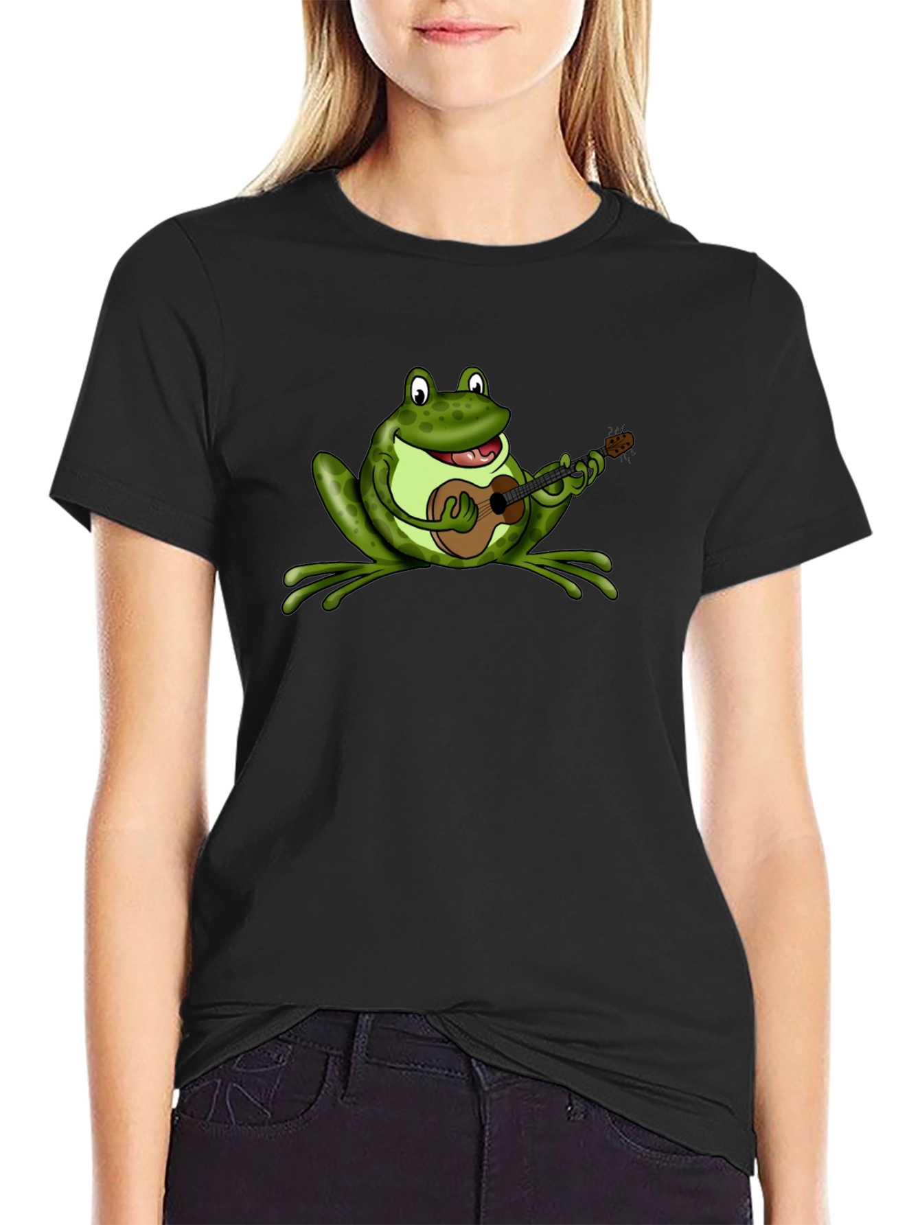 Frog Playing Ukulele Graphic T-Shirt