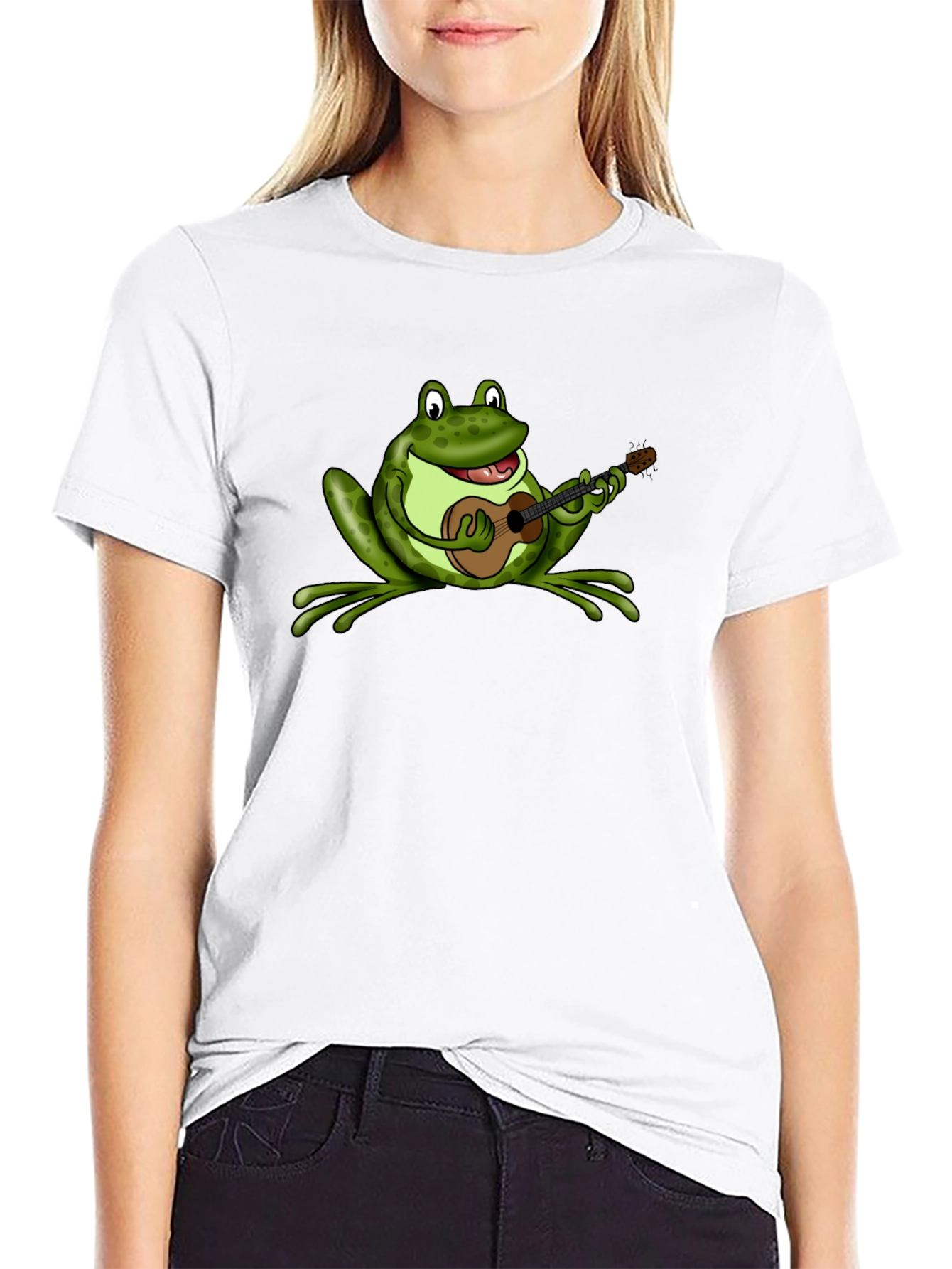 Frog Playing Ukulele Graphic T-Shirt