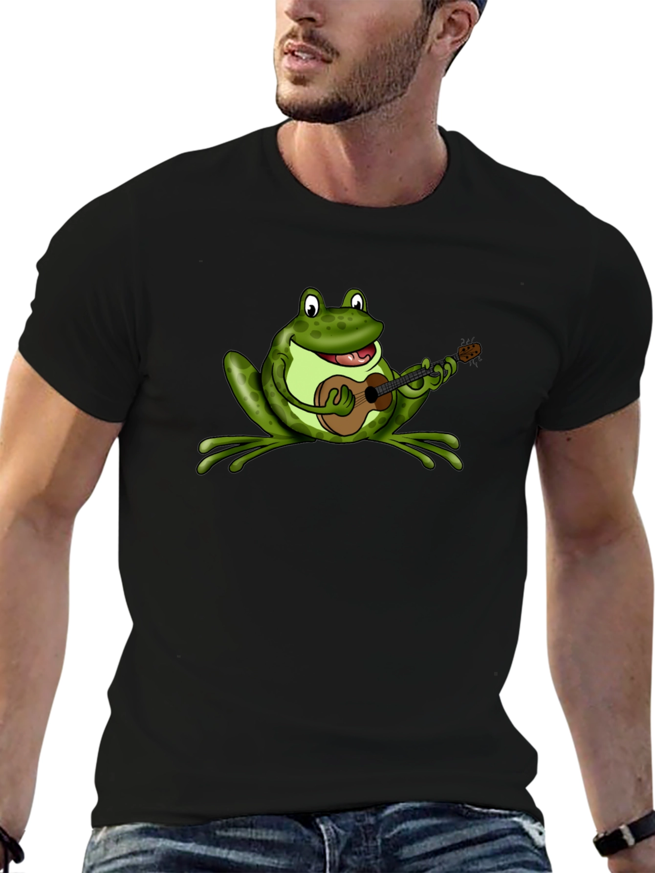 Frog Playing Ukulele Graphic T-Shirt