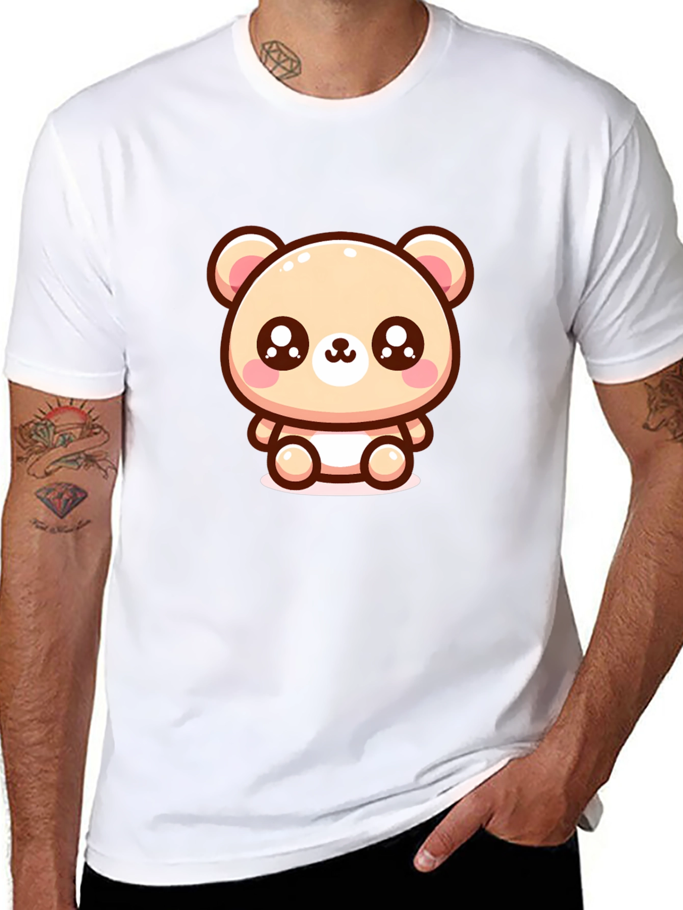 Kawaii Bear Graphic Tee - Soft & Stylish