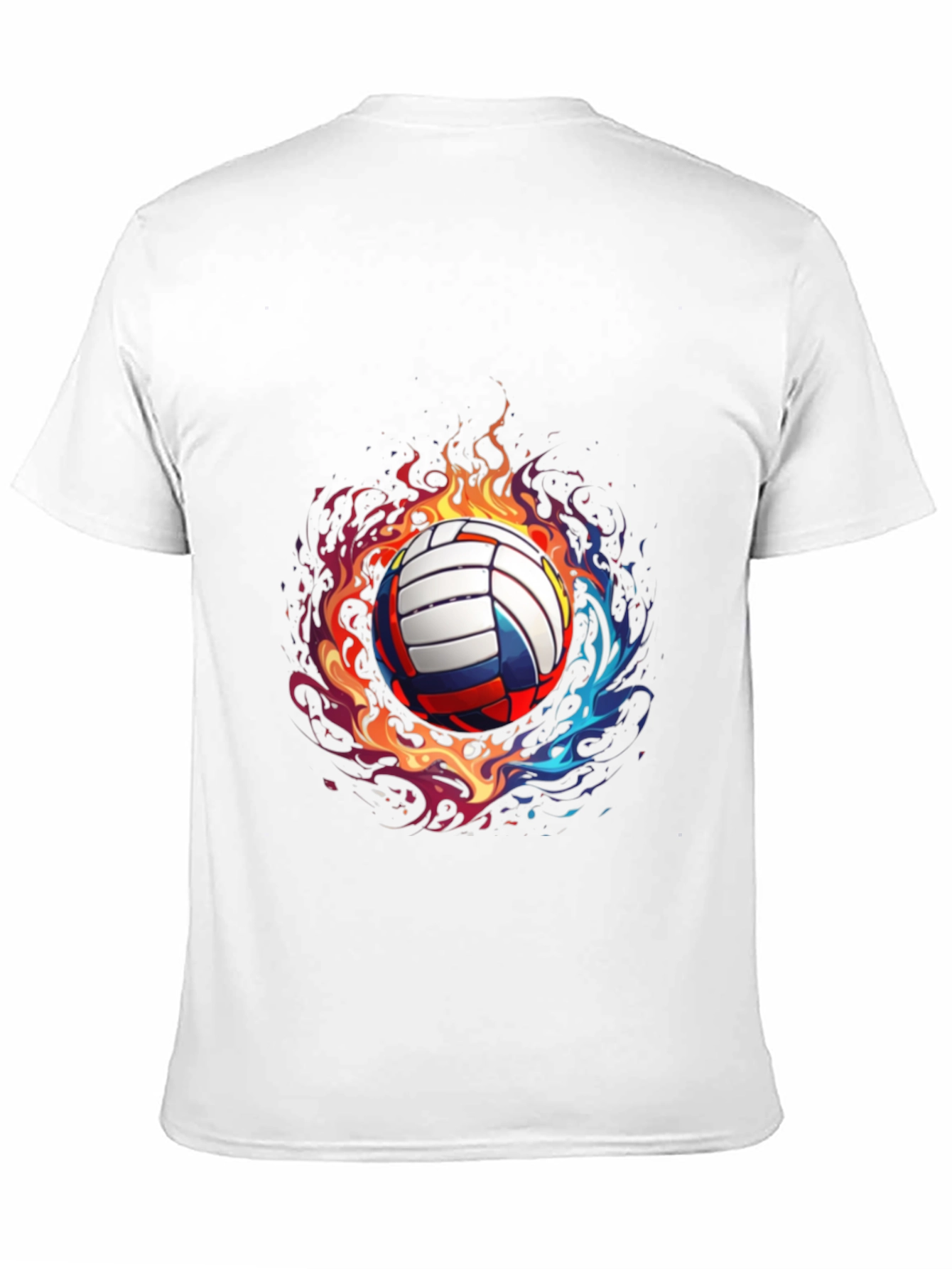 Flaming Volleyball Graphic Tee - Black