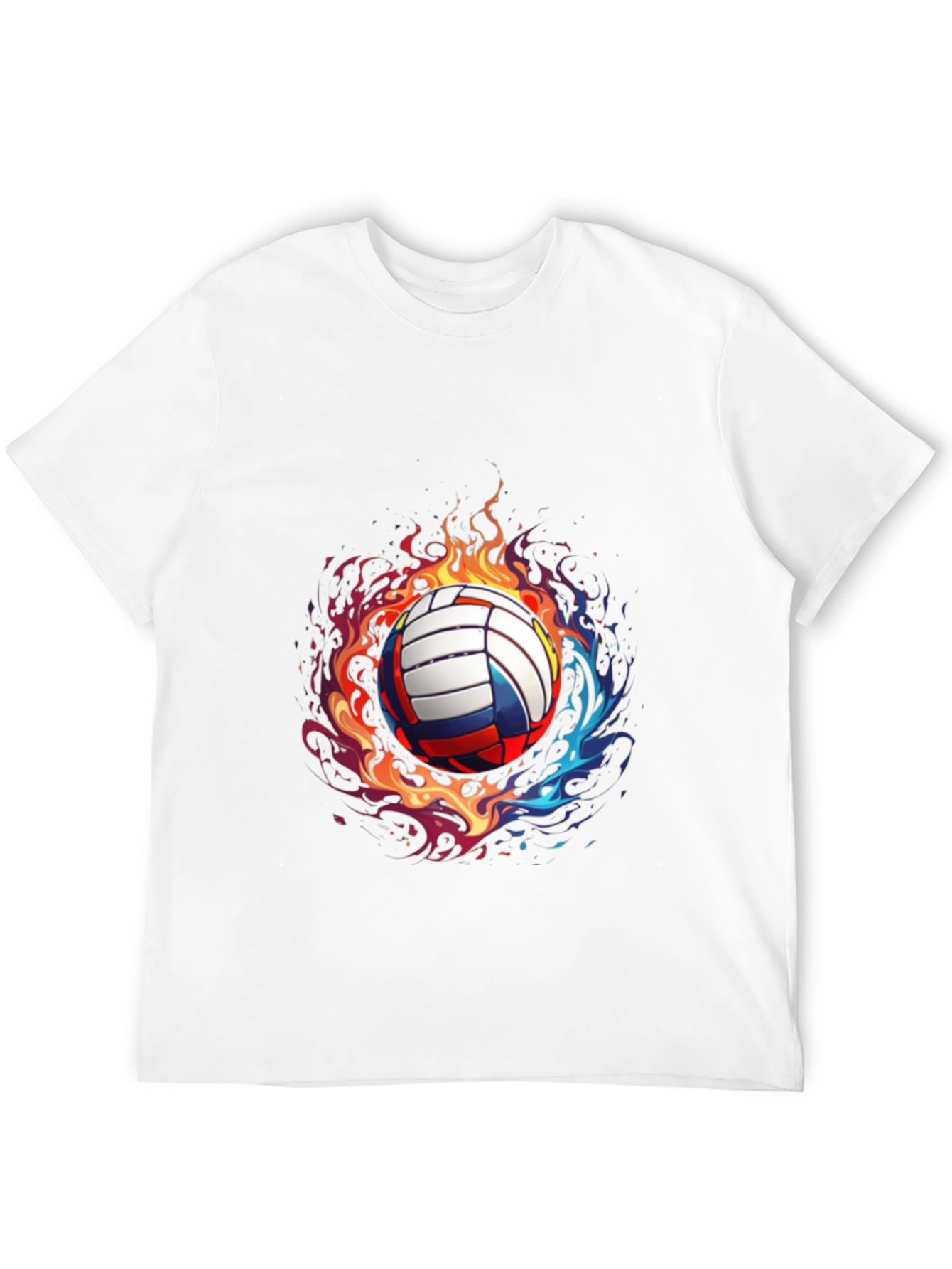 Flaming Volleyball Graphic Tee - Black