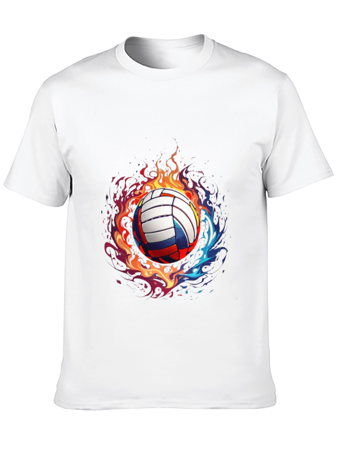 Flaming Volleyball Graphic Tee - Black