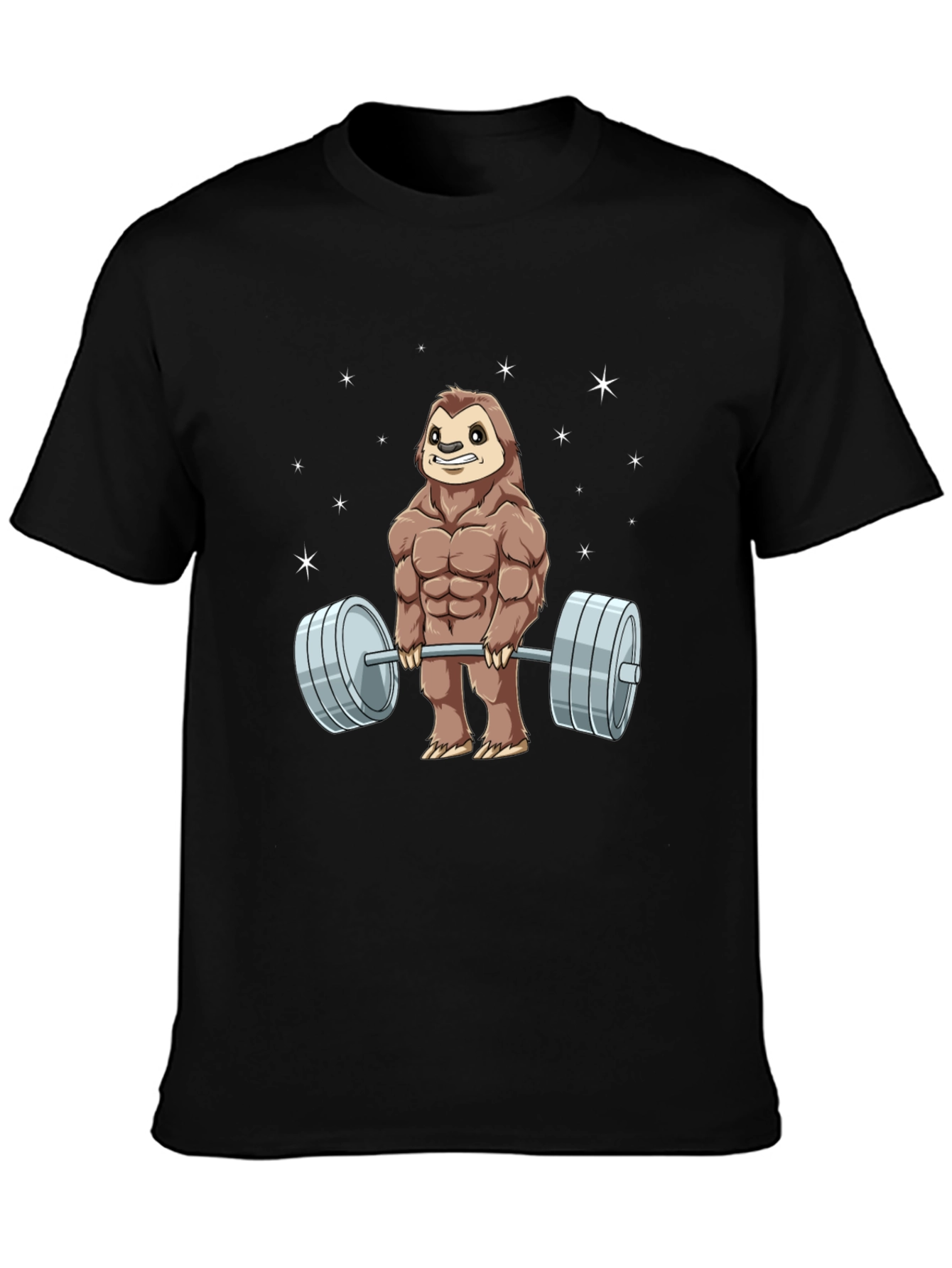 Weightlifting Sloth Graphic T-Shirt