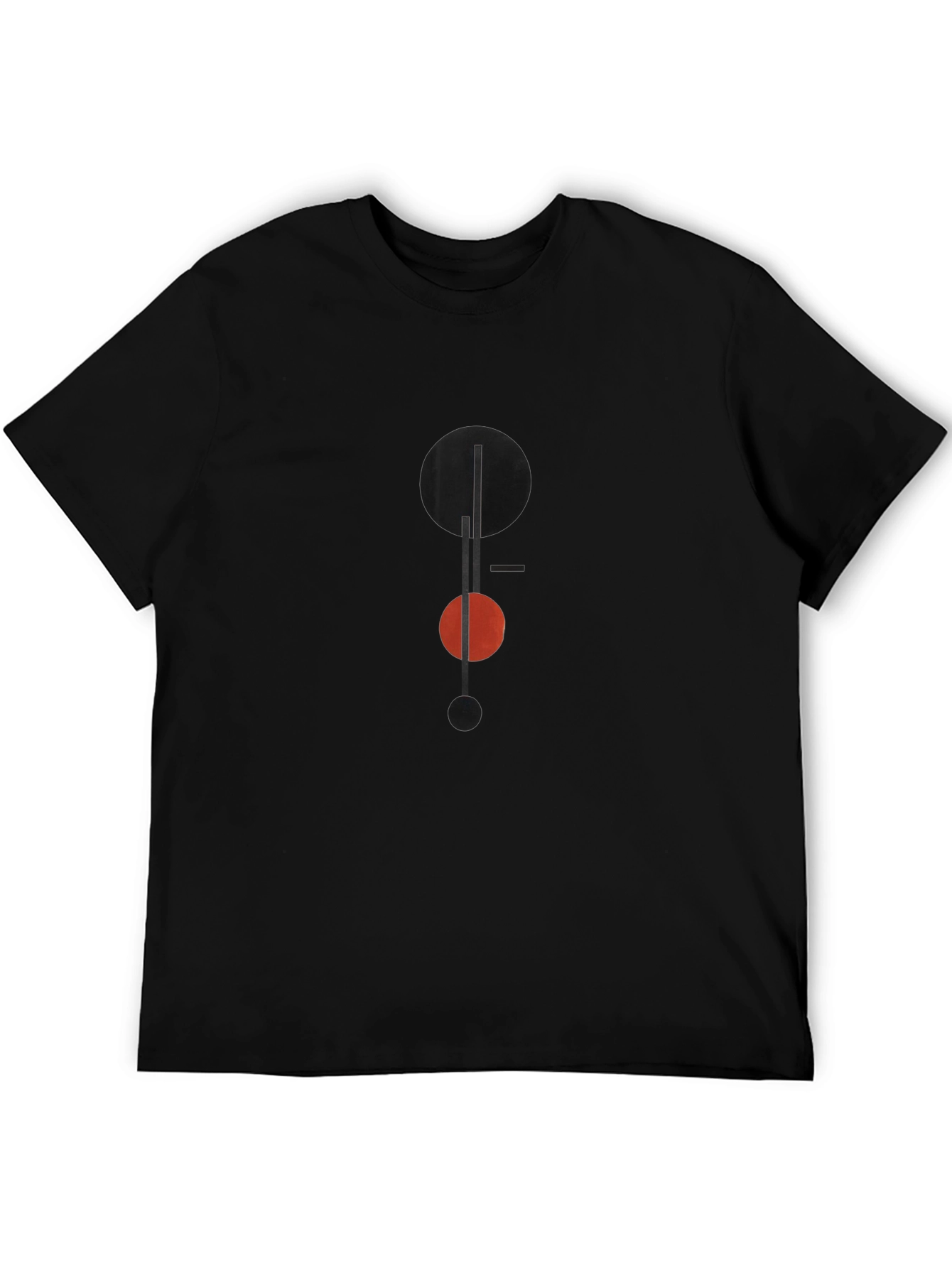 Modern Geometric Graphic Black T-Shirt