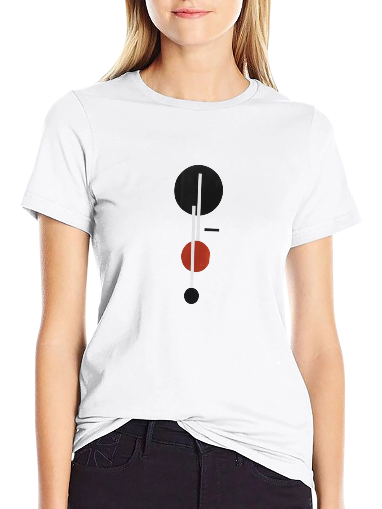 Modern Geometric Graphic Black T-Shirt