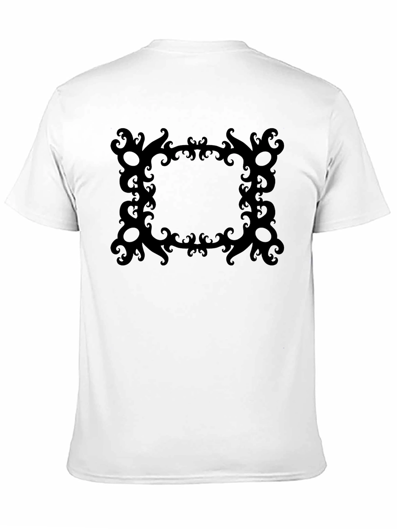 Stylish Black Tee with Ornate Square Graphic