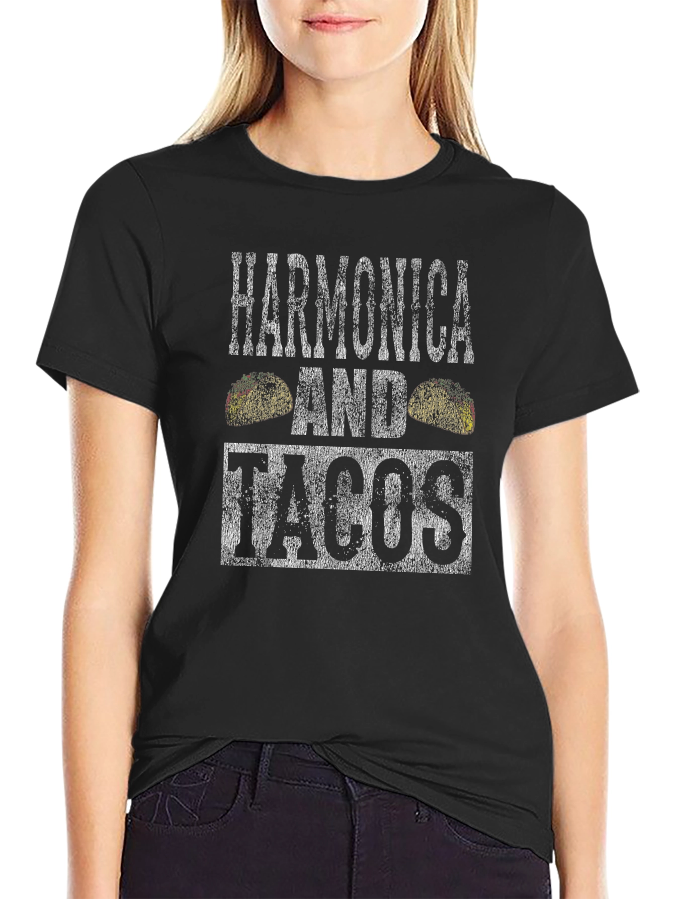 Harmonica and Tacos Graphic Tee