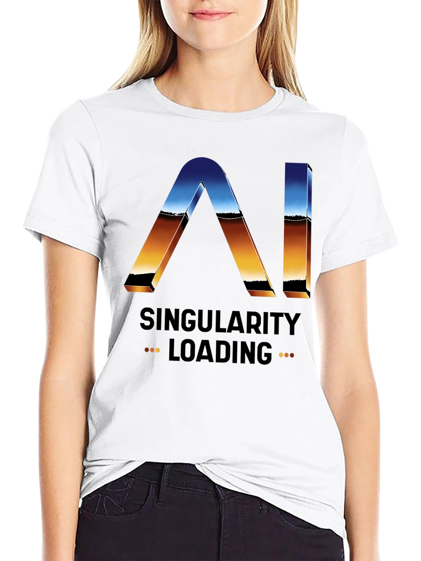 AI Singularity Loading T-Shirt - Future Tech Style