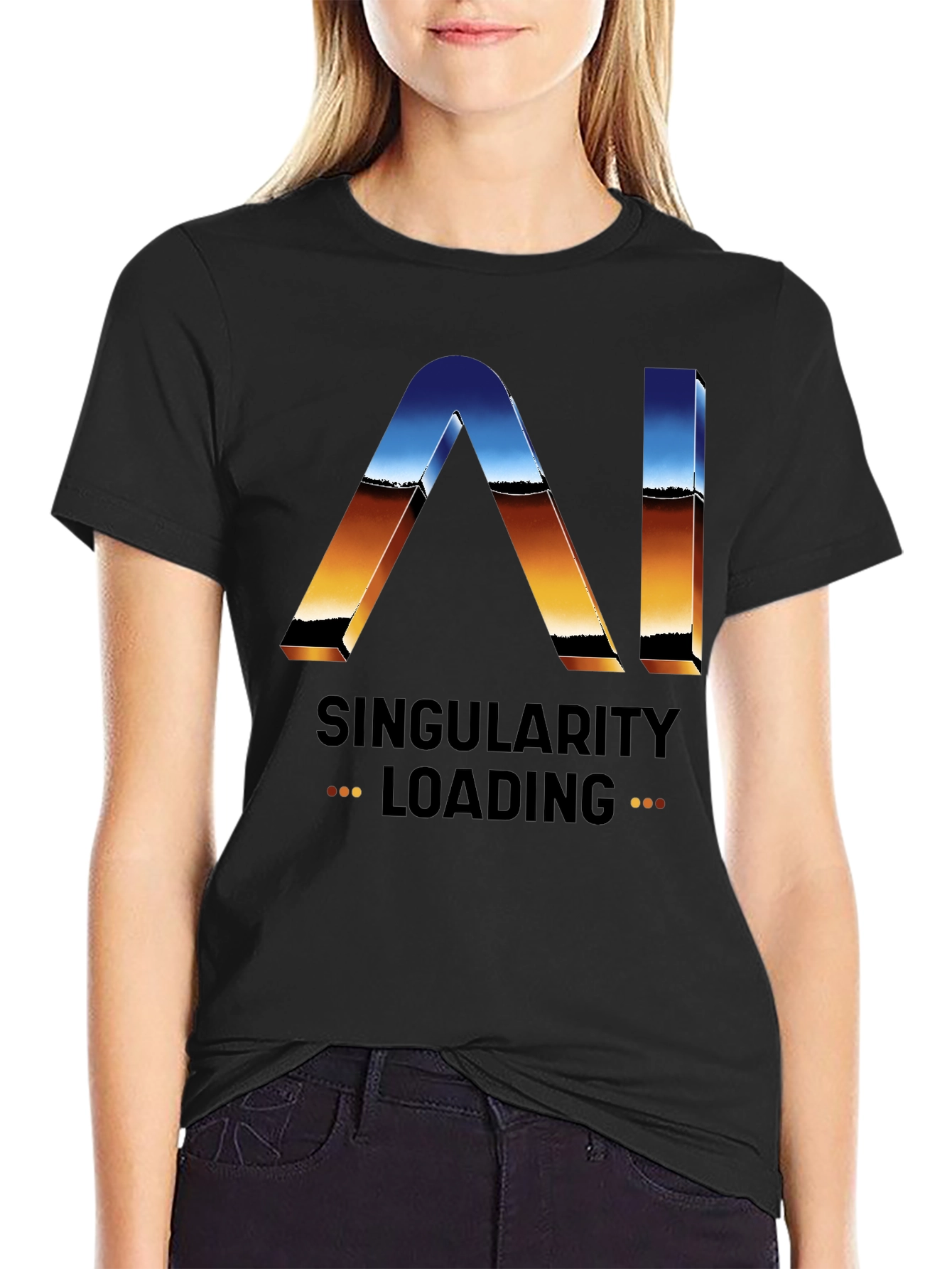 AI Singularity Loading T-Shirt - Future Tech Style