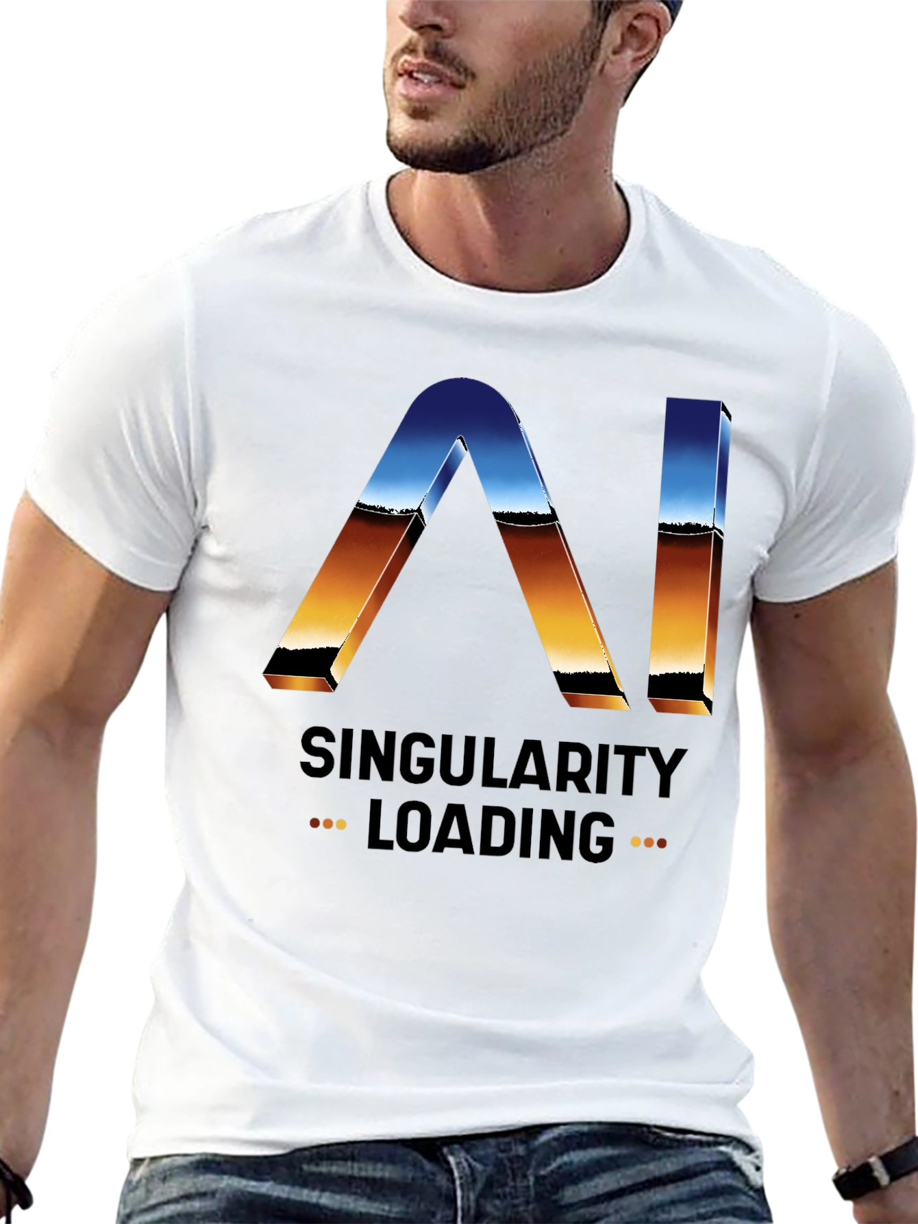 AI Singularity Loading T-Shirt - Future Tech Style