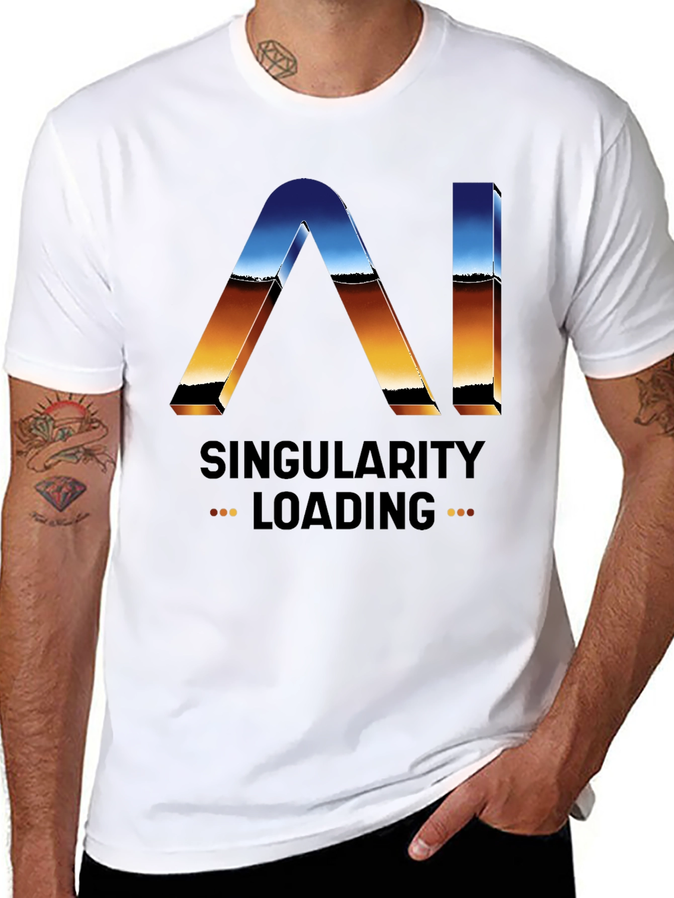 AI Singularity Loading T-Shirt - Future Tech Style