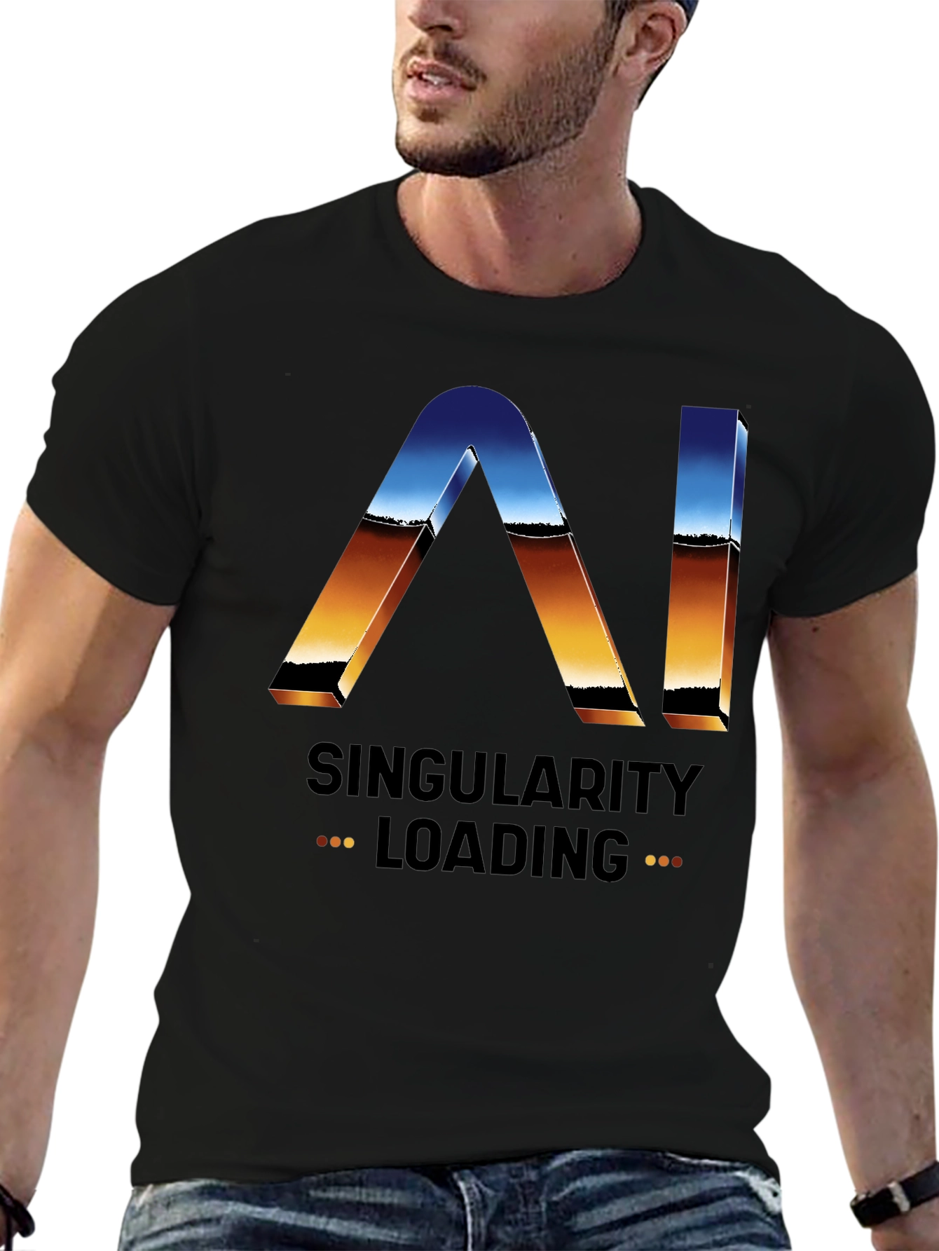 AI Singularity Loading T-Shirt - Future Tech Style