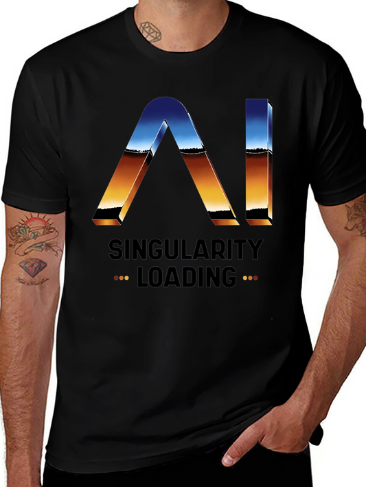 AI Singularity Loading T-Shirt - Future Tech Style