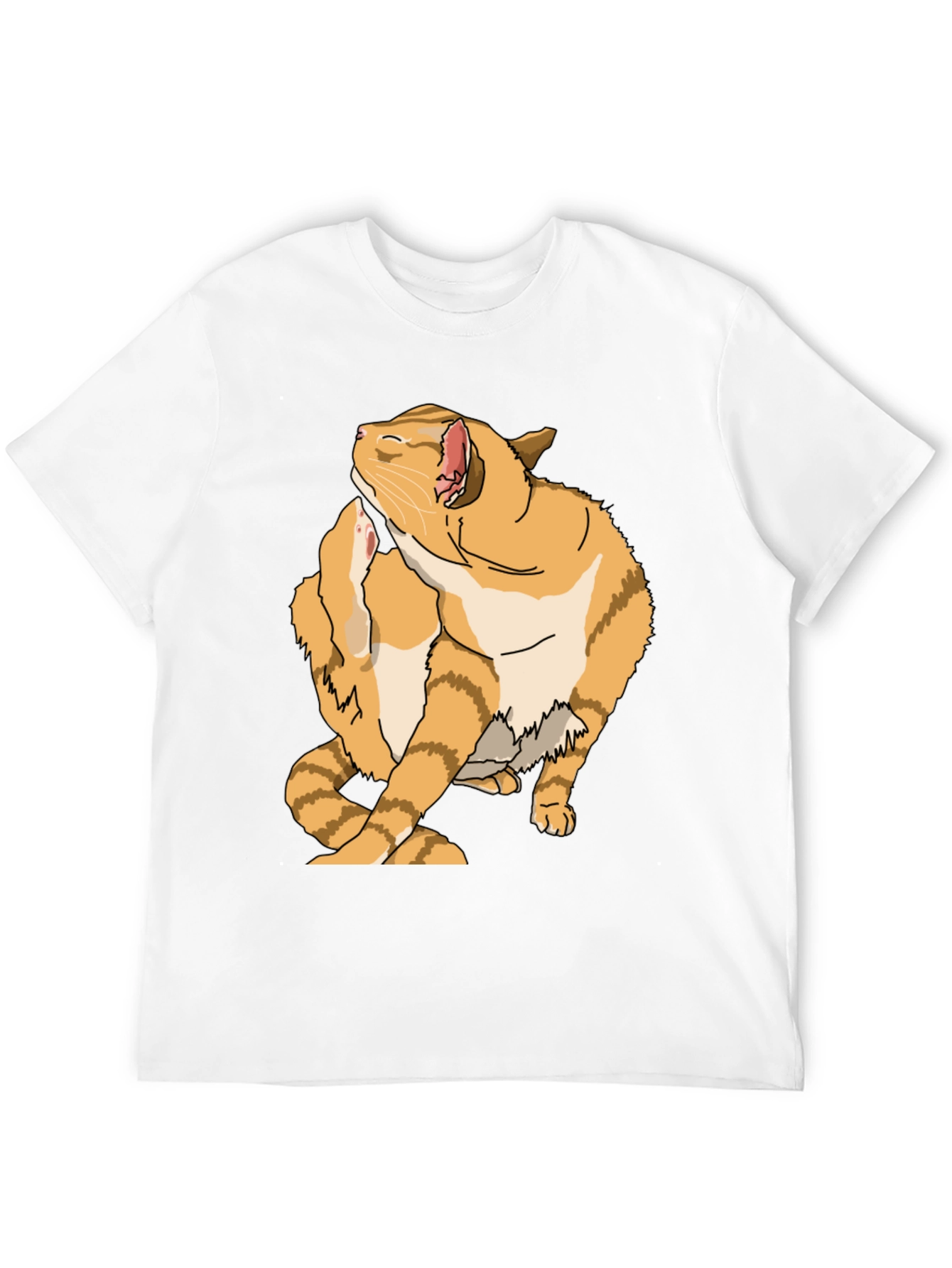 Funny Cat Scratching Graphic T-Shirt