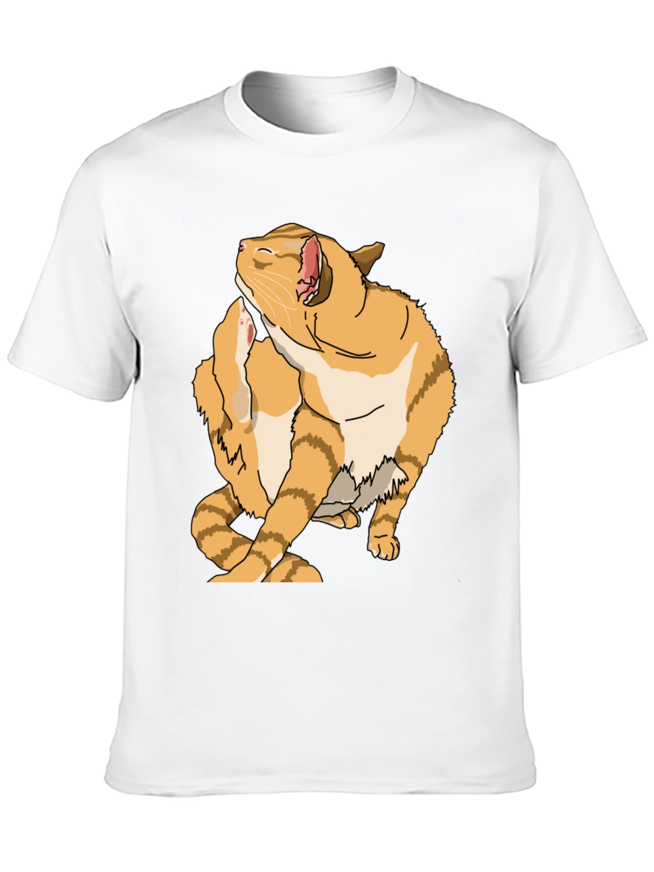 Funny Cat Scratching Graphic T-Shirt