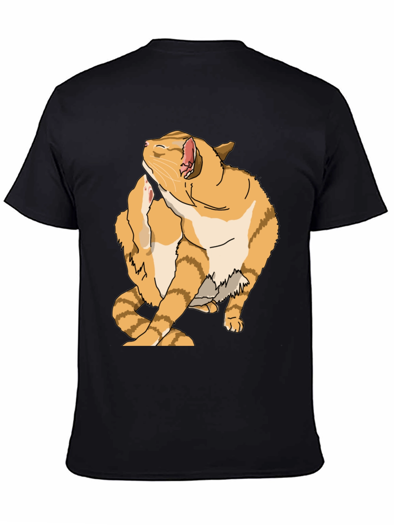 Funny Cat Scratching Graphic T-Shirt