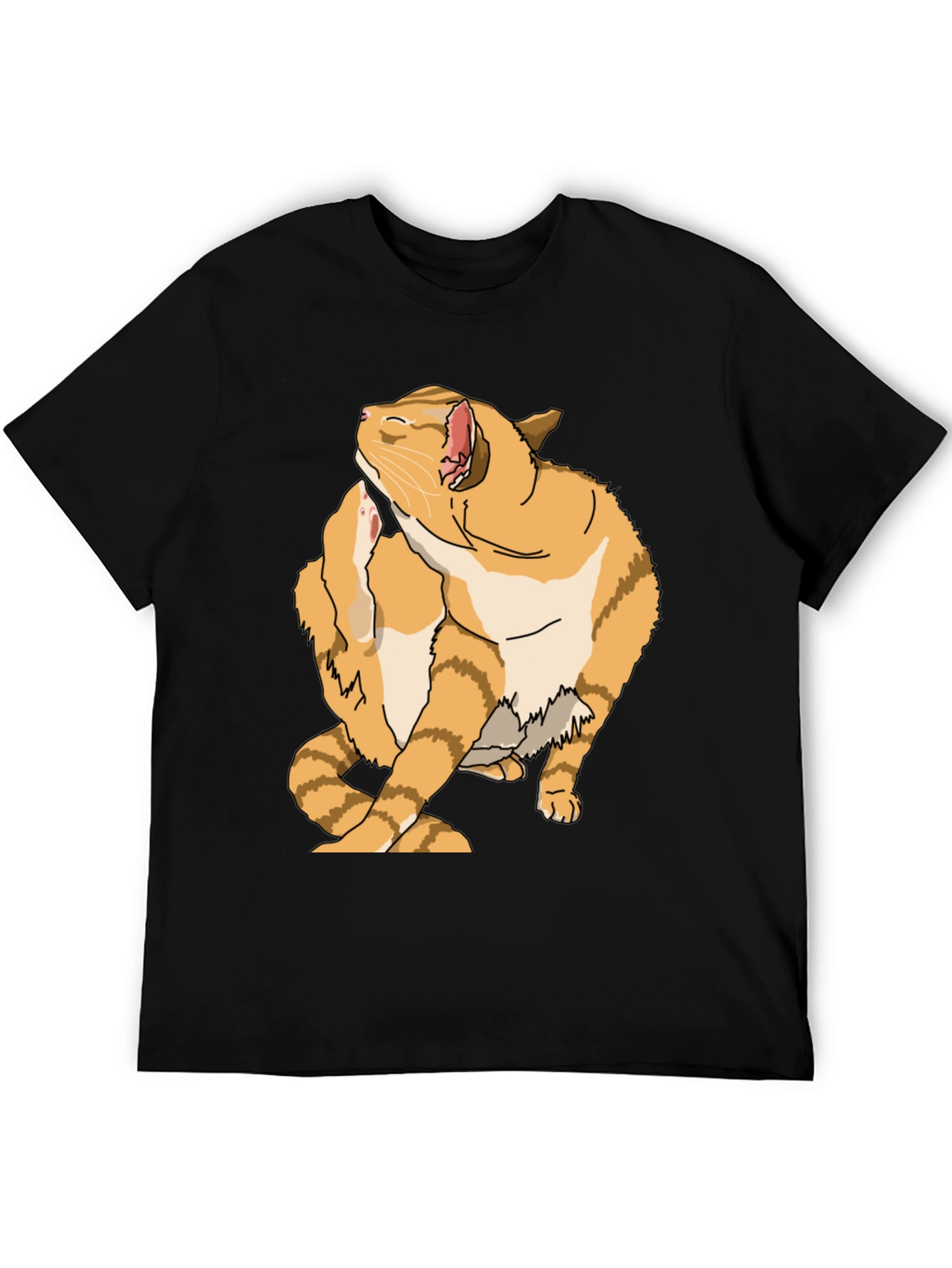 Funny Cat Scratching Graphic T-Shirt
