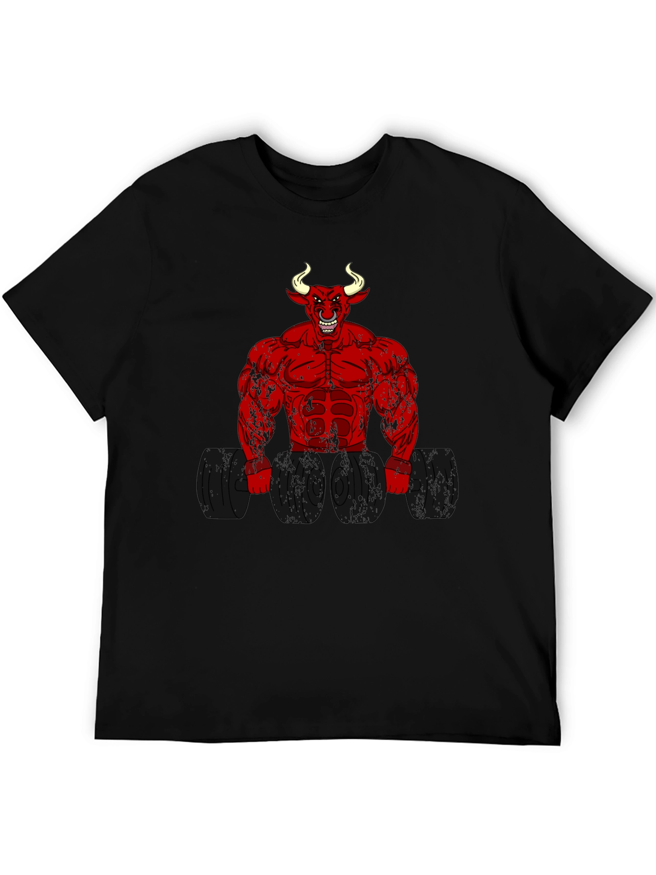 Devil Bull Bodybuilder Graphic T-Shirt