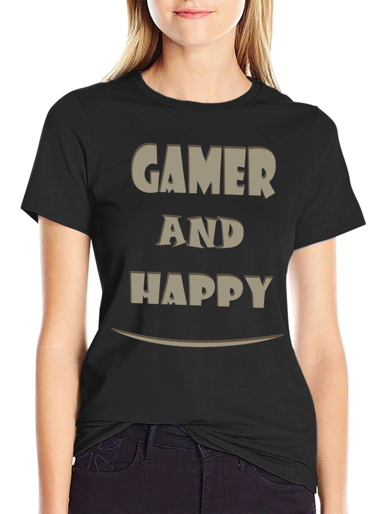 Gamer and Happy Graphic T-Shirt - Casual Wear
