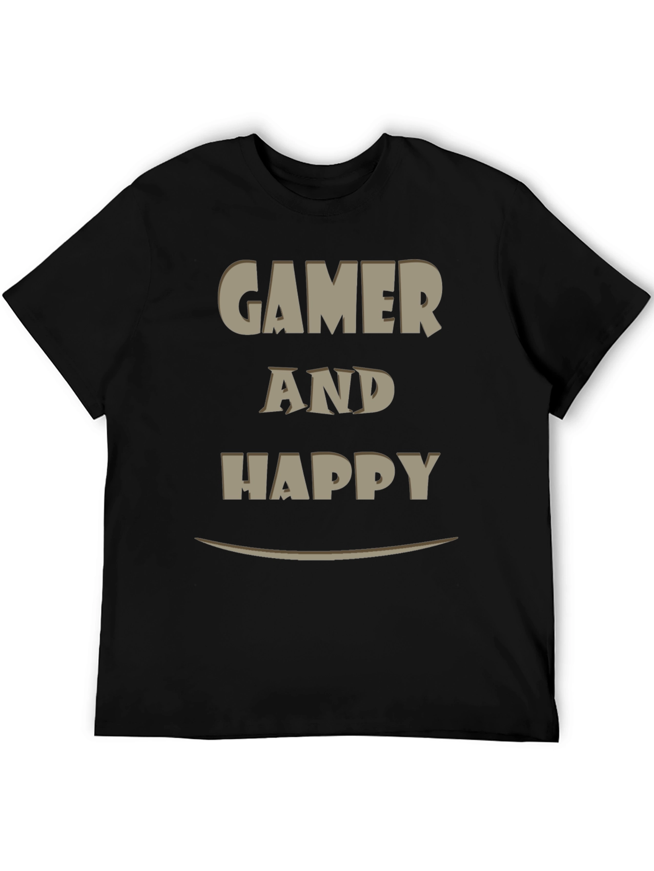 Gamer and Happy Graphic T-Shirt - Casual Wear