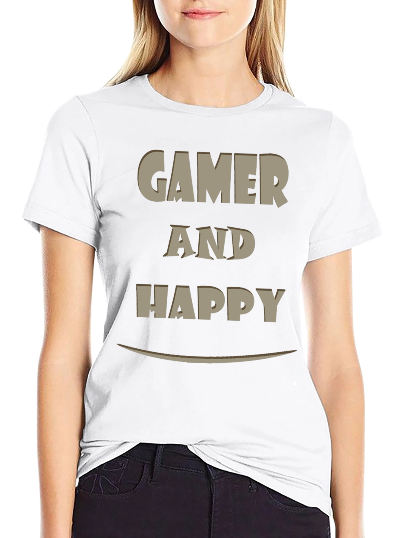 Gamer and Happy Graphic T-Shirt - Casual Wear