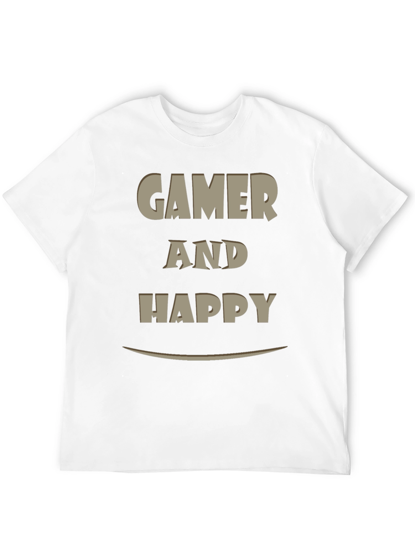 Gamer and Happy Graphic T-Shirt - Casual Wear